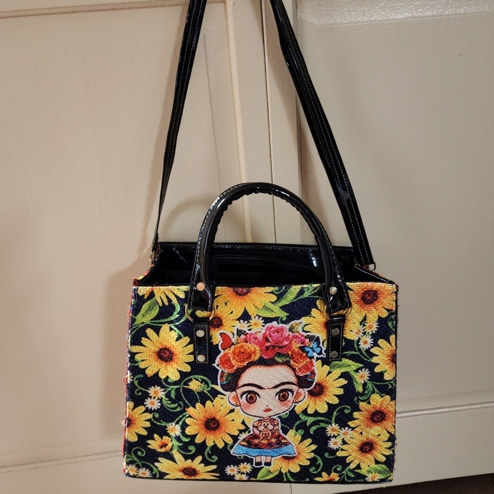 Floral Black Handbag